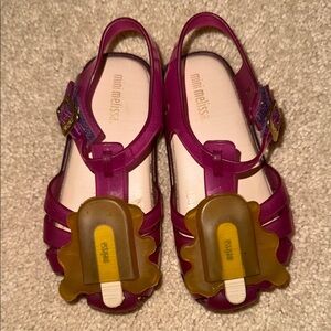 Mini Melissa Magenta Jelly Sandals with Popsicle Charm